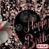 2D Rose Gold Heart Happy Birthday Backdrop with Balloons & Heels