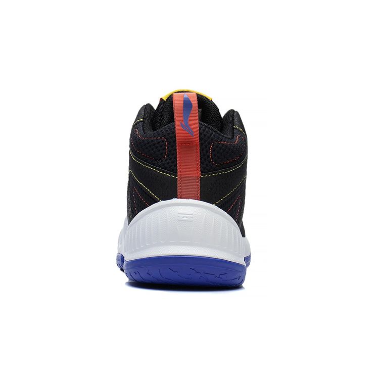 LiNing Youth  Rebound Shock Absorption Breathable Wear-Resistant Non-Slip Mid-Top Basketball Shoes Kids Basketball Shoes Black YKBS088-3