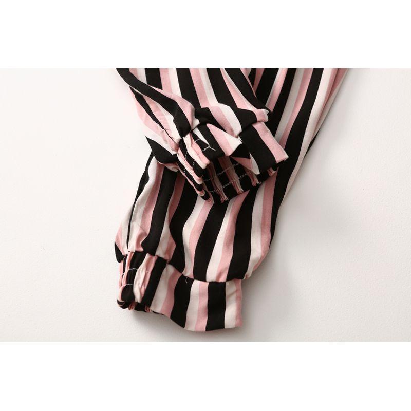 Export Export Vertical Striped Cotton Silk Harem Pants Women's Summer Thin and Comfortable Artificial Cotton Jogger Pants Anti Mosquito Pants