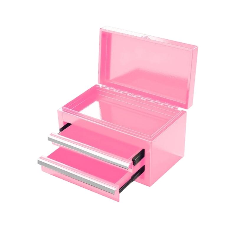 

Compact 2 Layer Chrome Plated Steel Tool Case Organizers Container Chest With Removable Dividers And Smooth Slides розовый