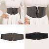 Small Multiple Flat Nail Zipper Waist Seal Waistband With Rivets Belt Black