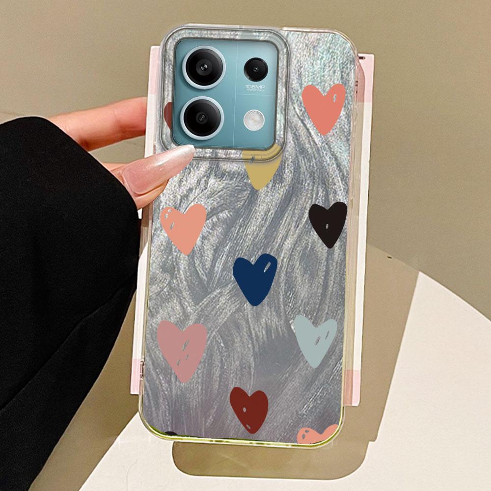 Cute Pink Love Heart Phone Case for Xiaomi Redmi A3 A3X A4 14C Note 10 12 11 Pro Poco X5 X7 Pro X5 X7 Pro Shell Silicone Cover