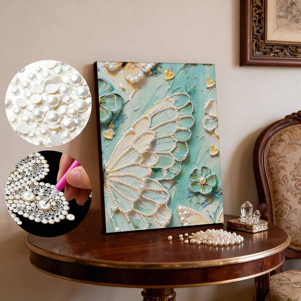 DIY Pearl Painting Set Wings Pattern Home Decoration Handmade Sticky Diamond Creative Canvas Pearl Art Painting Crafts Perfect Gift