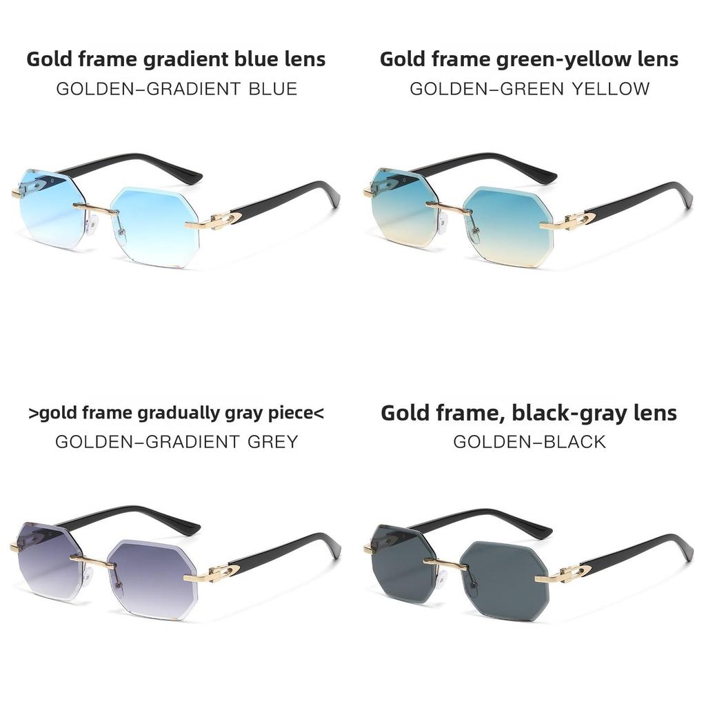 Geometrické Unisex Bezrámové Čtvercové Sluneční Brýle S Ochrannou UV400 Pro Venkovní Cestování A Módu