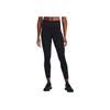 Under Armour Solid Color Logo Print High Waist Tight Fitness Pants Women bottoms Black 1365718-002