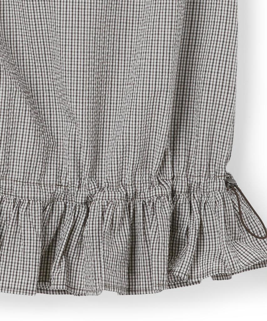 Penfield Gingham Check Set-Up Skirt Brown_Fs2Ws96F