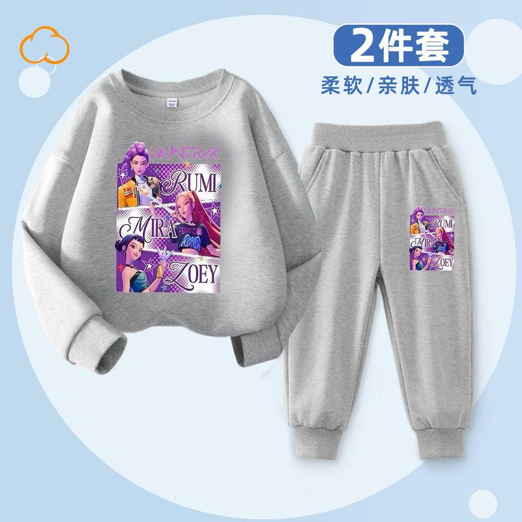 Modă pentru copii Vânătoare de vrăjitoare K-POP Hanorac cu gât rotund Set casual din 2 piese de primăvară și toamnă pentru băieți și fete