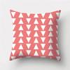 Coral Red Geometric Stripe Printed Pattern Polyester Cushion Cover for Home Living Room Sofa Decoration Throw Pillow Pillowcase
