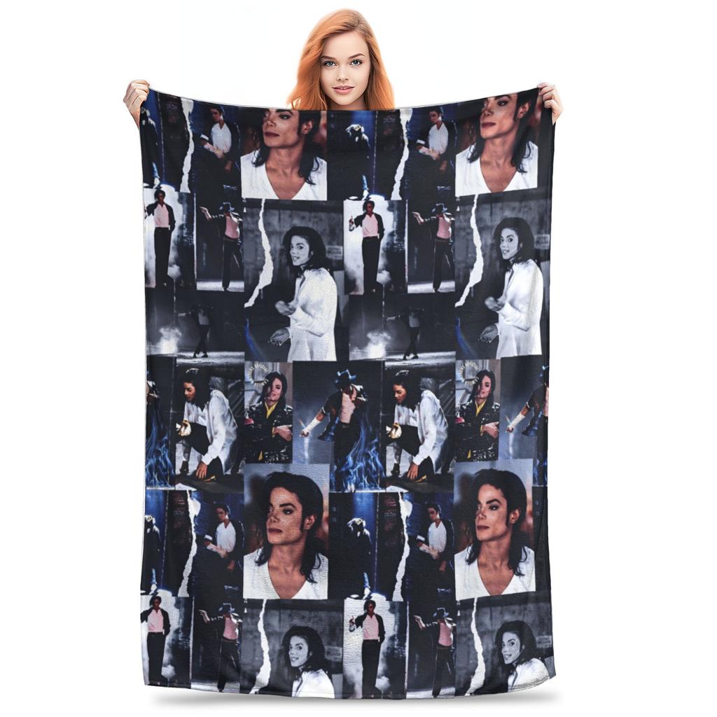 Michaels King Of Pop Jackson Coperte in Pile Danza Cantante Hip Hop Coperte per Copriletti Tappeto Ultra Morbido Pezzo Traspirante