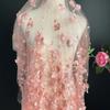 50x125cm Bleu Clair Rose Broderie Dentelle 3D Fleur Tissu Tissu pour Robe Vêtement Fond pour Mariage Senior Tournage en Direct