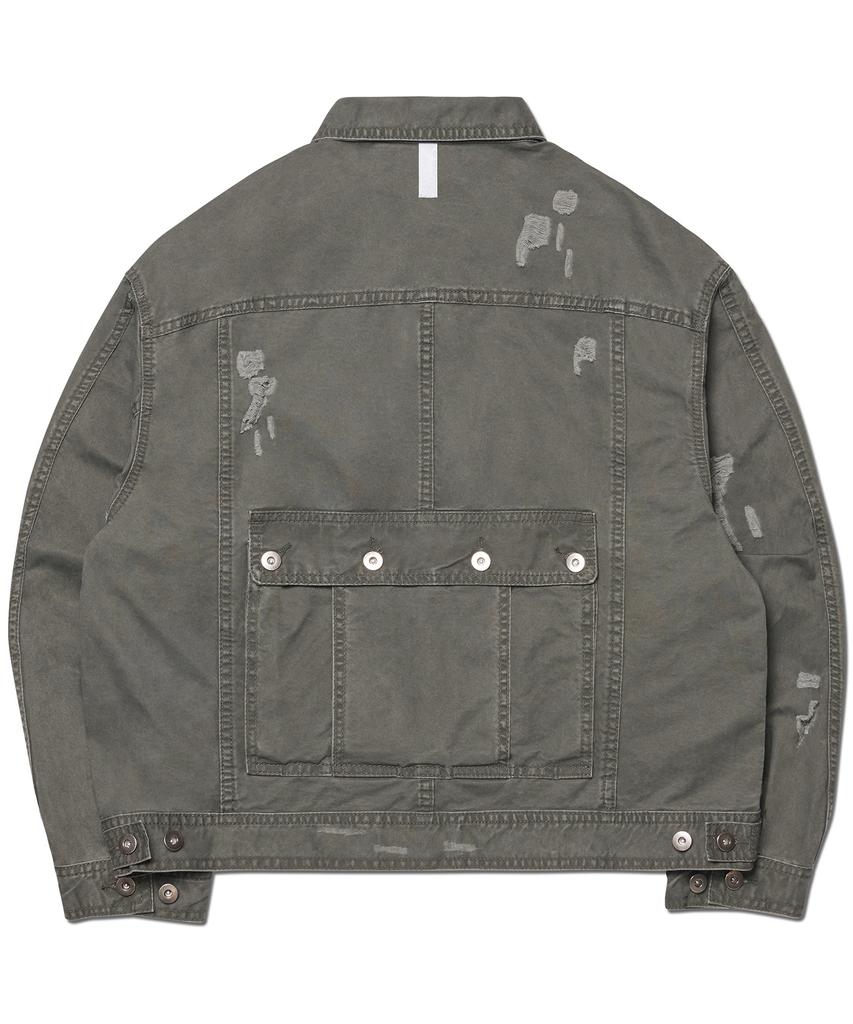 Nomanual I.P Damaged Jacket - Khaki Gray