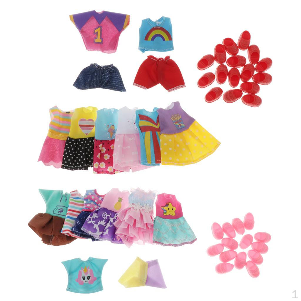 Mini Dolls Clothes - 15 Sets Fashion Dresses For 16cm/6inch Dressing Up(Dolls Not Included)