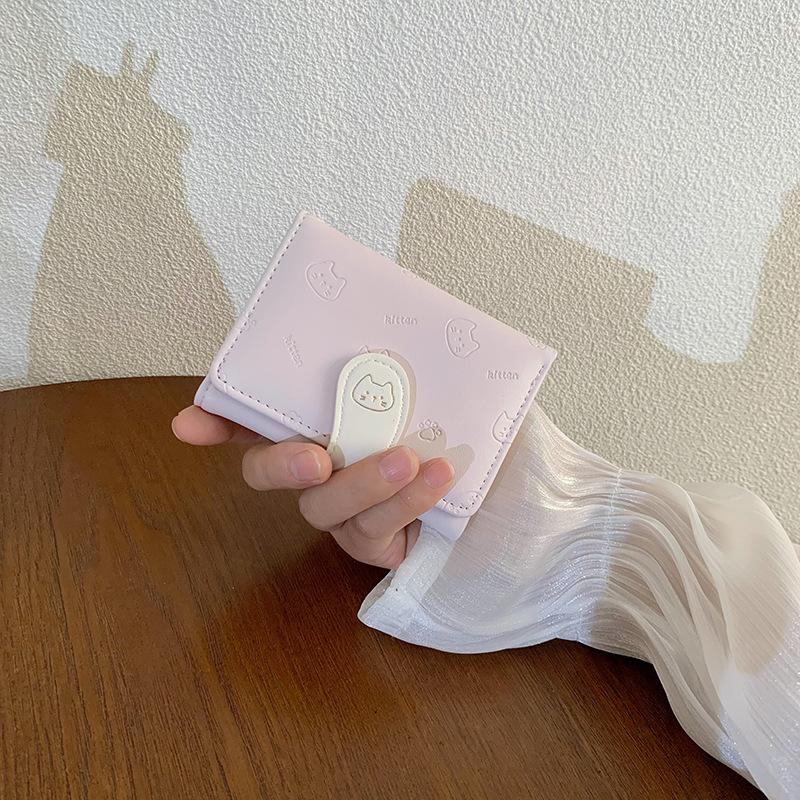 

Женский кошелек ins женский маленький кошелек женский высококлассный складной кошелек короткий кошелек-клатч розовый