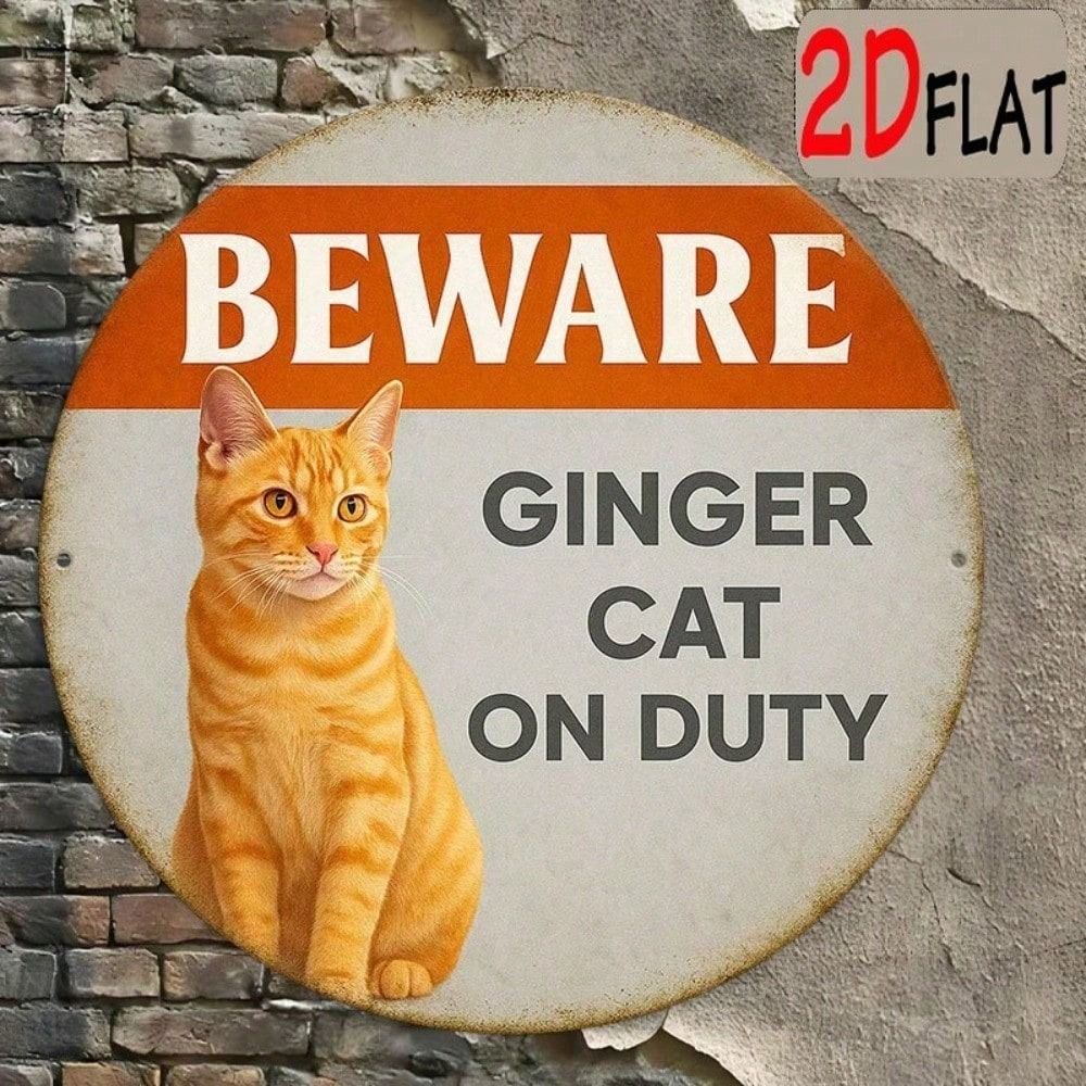 Rustic Red Cat Metal Wall Art Garden Sign Outdoor Decor
