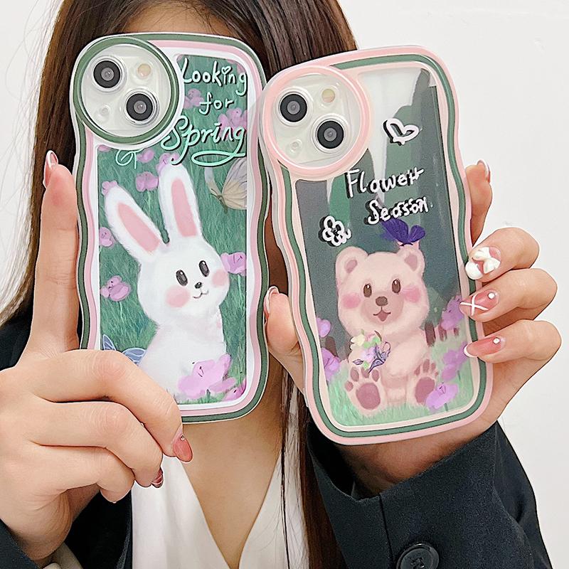 Cartoon Wave měkké pouzdro na telefon pro iPhone 15 Samsung A54 A53 S23 S24 Ultra Redmi Note 12 Pro Note 11 OPPO A38 Reno 10 5G Kryt Infinix Realme C55 C53