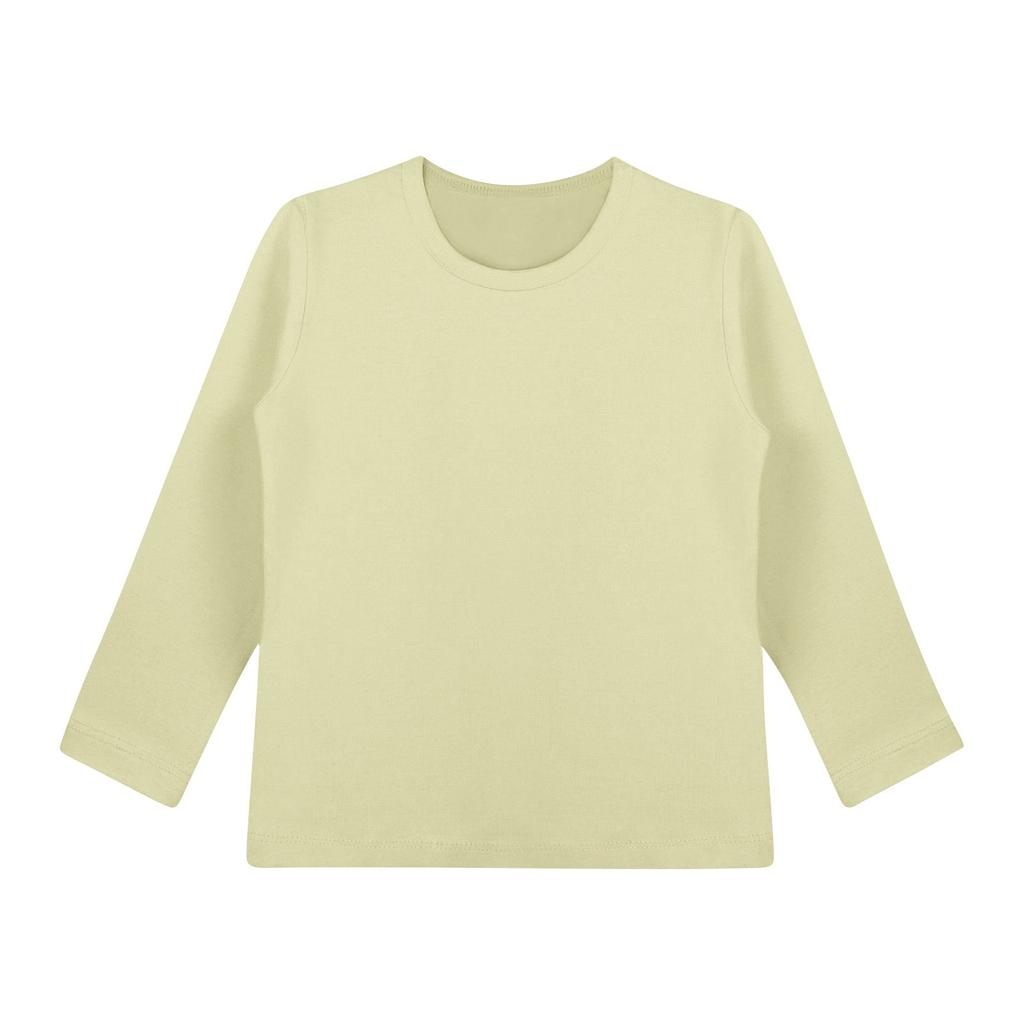 Children's Long-sleeved O-neck Top Solid Color Daily Casual