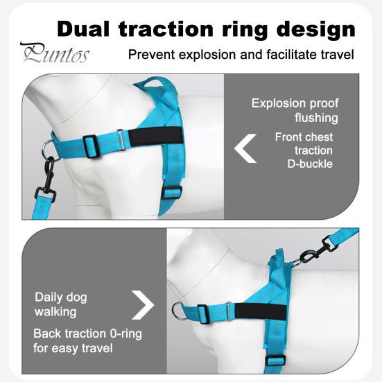 Heavy Duty Nylon Harness for Medium Dogs No Pull Dog Harness, Adjustable Vest with Handle, Breathable Durable Metal D-ring Pet Padded Large Dogs, Safe