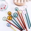 Colored Transparent Coffee Scoop Glass Milk Spoon Dessert Tableware Stirrer Spoon Stirring Spoons
