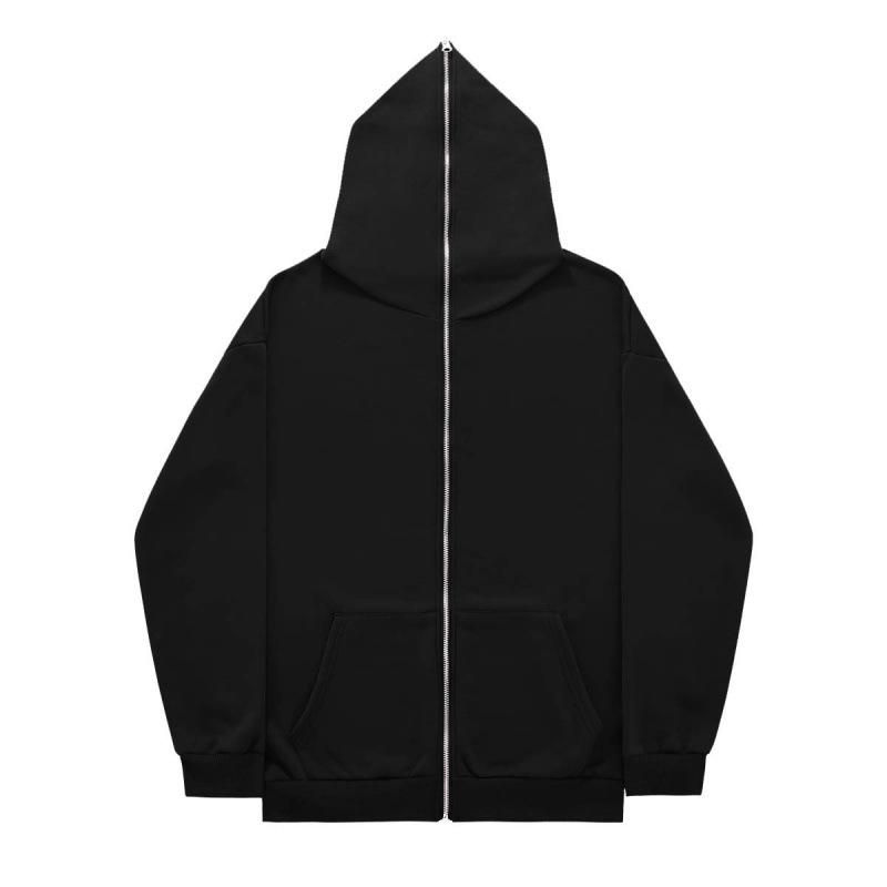 Men's Solid Color Full Zip Hoodie Sweatshirt