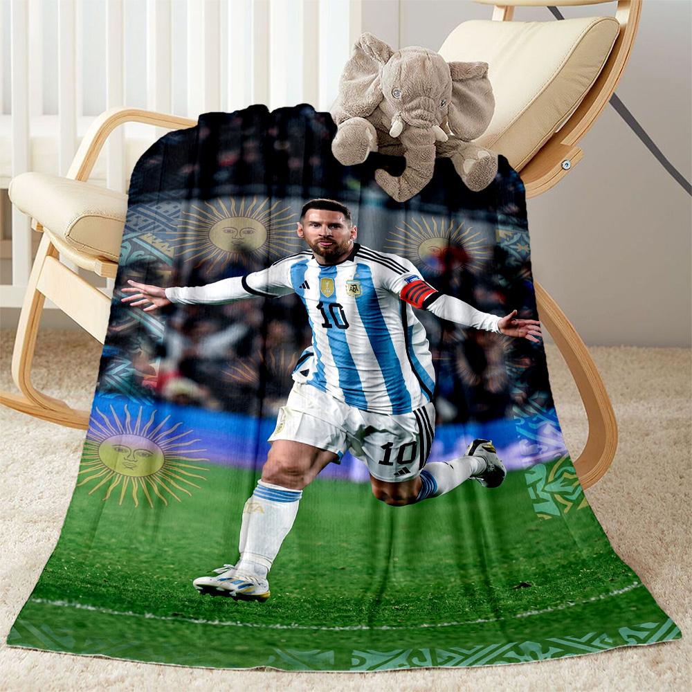 Messi 491 Blanket Comfortable Great for Bedding Seaside Livingroom Four Seasons Universal Digital Print Ideal Gift for Friends Family Couples Picnic