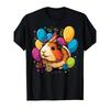 Guinea Pig Birthday Party Graphic Tee Men's Breathable Cotton Casual Short Sleeve T-Shirt