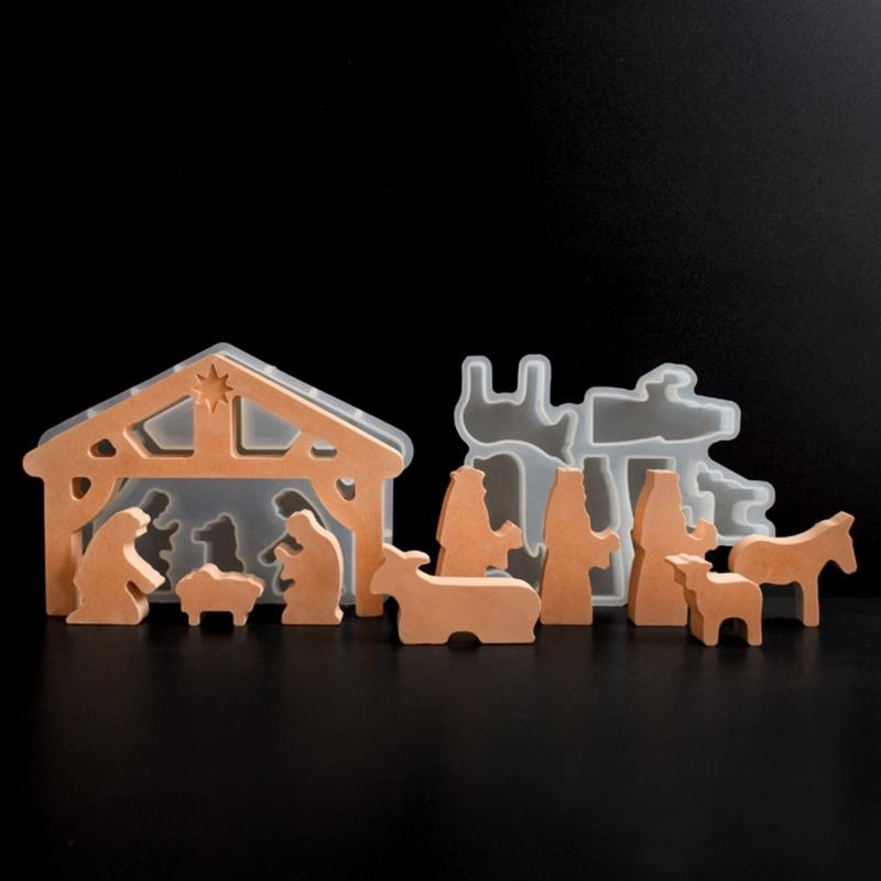 Set of 2 Creative Silicone Mold Featuring Prayer Pattern Suitable for Craft Lover Present for Hand-Making Desk Decors