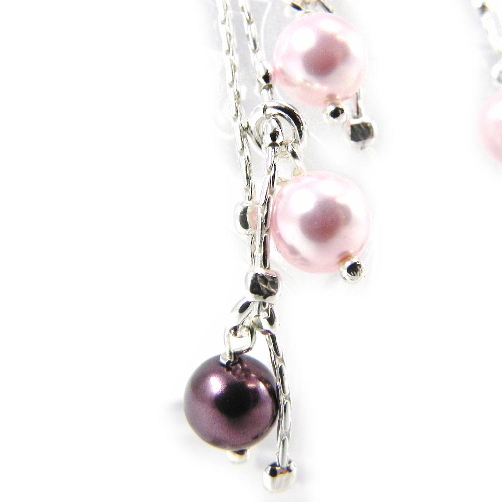 Les Trésors De Lily [G1947] - Boucles Argent 'Sissi' rose violet