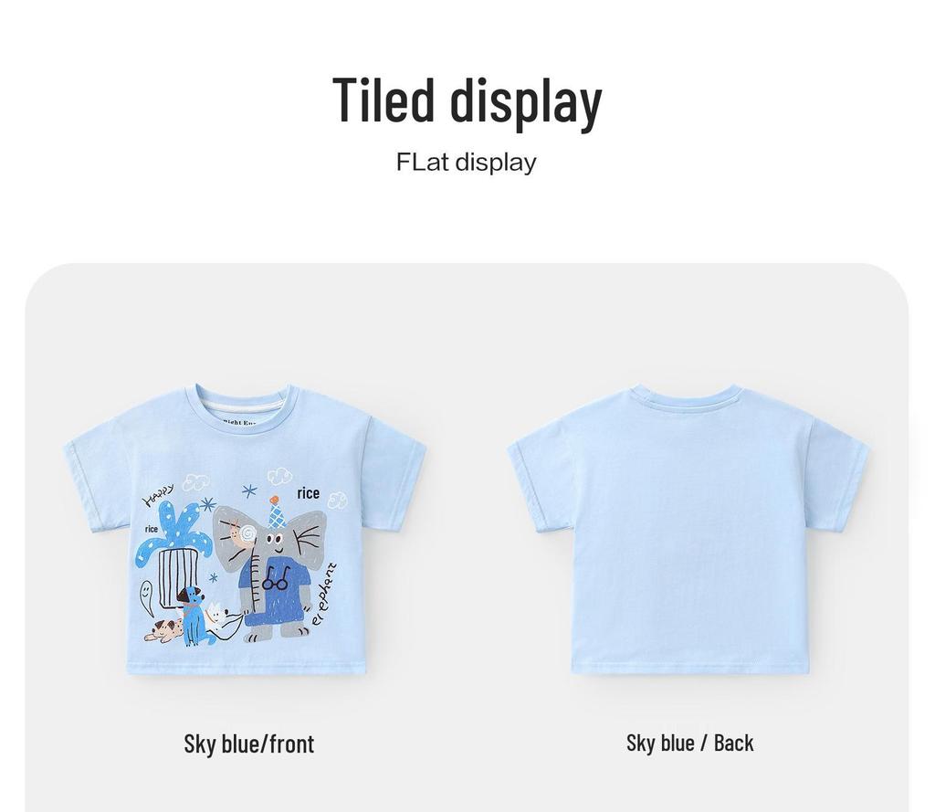 European Boys' Cool-Touch Cotton Short-Sleeve T-Shirt, Summer 2026 Collection for Toddler and Kids