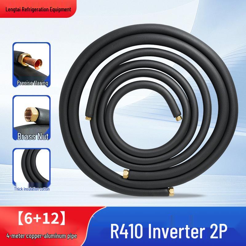 Thickened Air Conditioner Connection Pipe - Insulated Weld-Free Copper Aluminum Pipe for R410/R320 Air Conditioner Outdoor Unit (1p/2p)