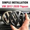 For Volkswagen 2PCS bright black For Volkswagen VW Tiguan 2017-2020 Car Front Grill/Rear label logo Trunk Emblem Lid Covers Sticker Accessories EN1