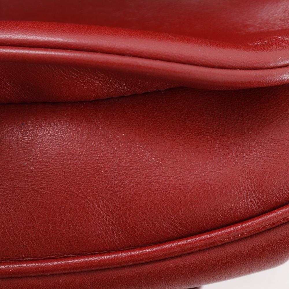 GUCCI Old Gucci Shoulder Bag 001.904.1059 Interlocking G Red Calfskin Women Used