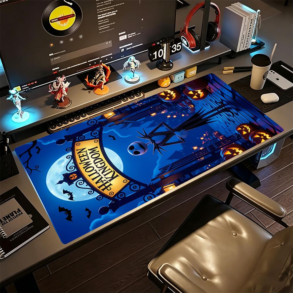 Jack Skellington Gaming Mouse Pad Gamer Mousepad Computer Desk Mat Non-Slip Rubber Bottom Computer Desk Office Decoration Accessory