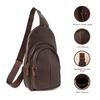 Genuine Leather Chest Sling Bag Crossbody Shoulder Backpack Unisex Adjustable Strap Multi Pocket Travel Office Daily Use