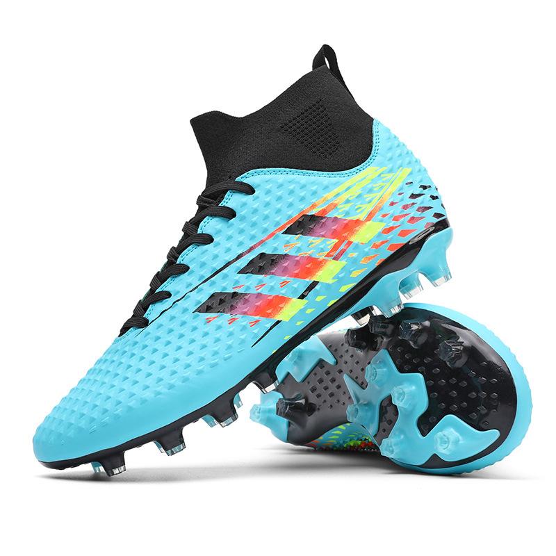 New Large-size Football Shoes Men's High-top Young Students Game Training Artificial Turf Long Broken Nails Football Shoes