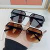 Men's Metal Sunglasses Square Half Frame Rice Nails Casual Trend Personality Retro Fashion Outdoor Sports Eyeglasses