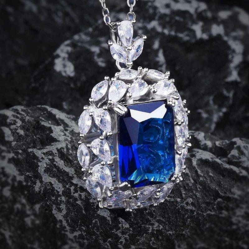 Sace Gems Klasický zirkonový prsten ze slitiny mědi Náhrdelník Soupravy šperků Dárky na svatbu