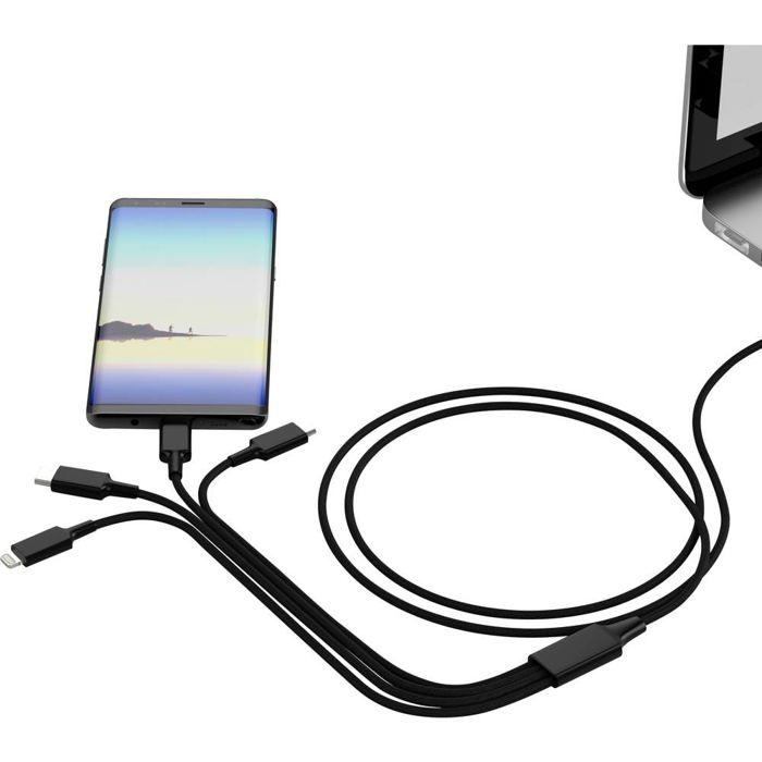Smrter Câble de charge USB USB-A mâle, USB-C® mâle, USB-C® mâle, Connecteur Lightning , USB-Micro-B mâle 1.20 m noir SM