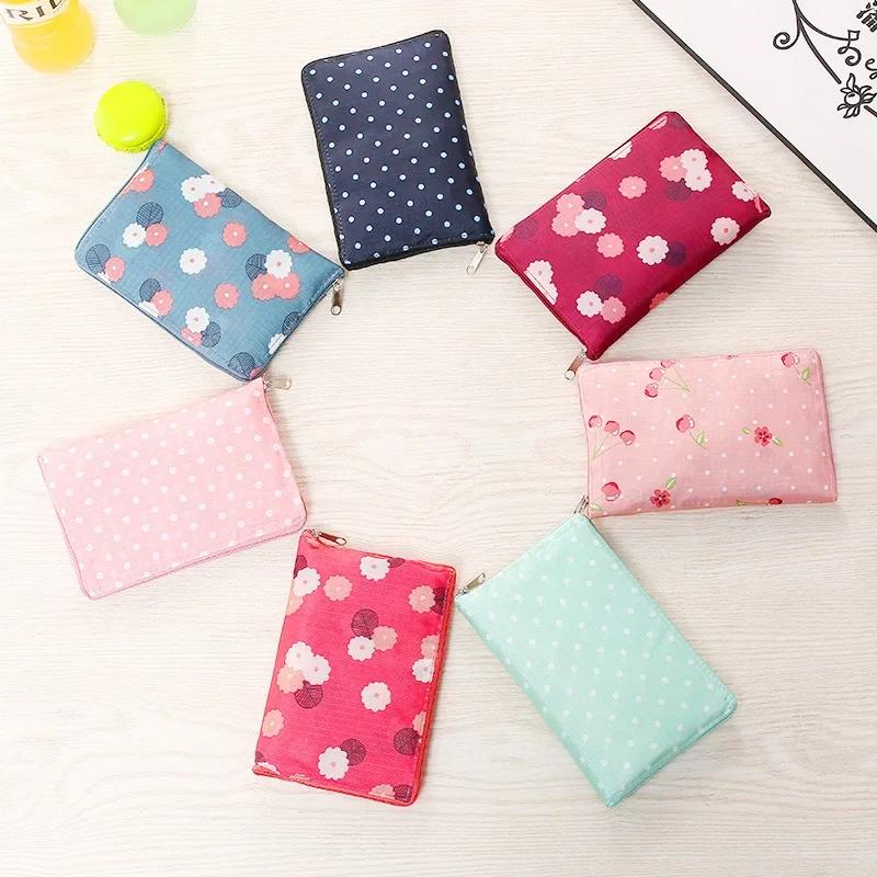 Waterproof Printing Reusable Shopping Bag Tote Bags Fashion Eco Friendly Shopping Bag Foldable Zipper Women's Handbags