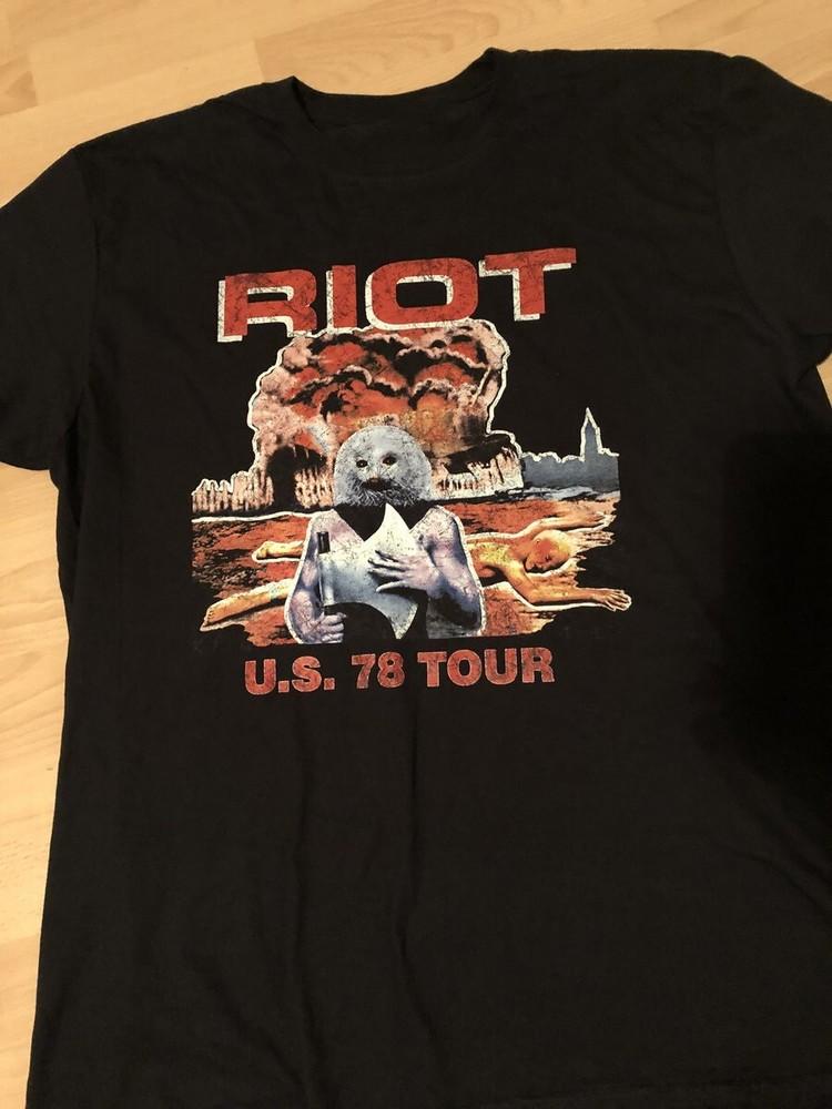 

RIOT - Футболка с принтом Rock City U.S. 78 Tour Хлопок Для мужчин Женщин S-4XL US1090 Унисекс Футболка M