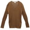 Cotton Blend Long Sleeve V Neck Knit 40 Brown Sweater Women Used