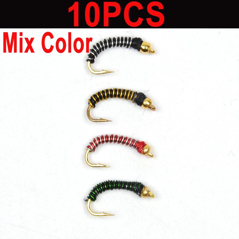 

10 шт. #14 двухцветные Brassie Miges Chironomids нахлыстом/наживкой/приманками