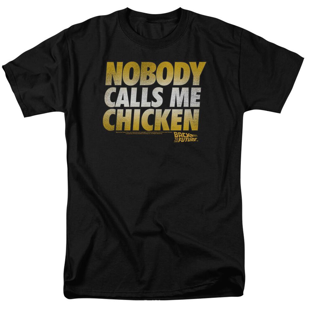 Back to the Future Chicken T Shirt Mens Licensed Retro Movie Tee Black M