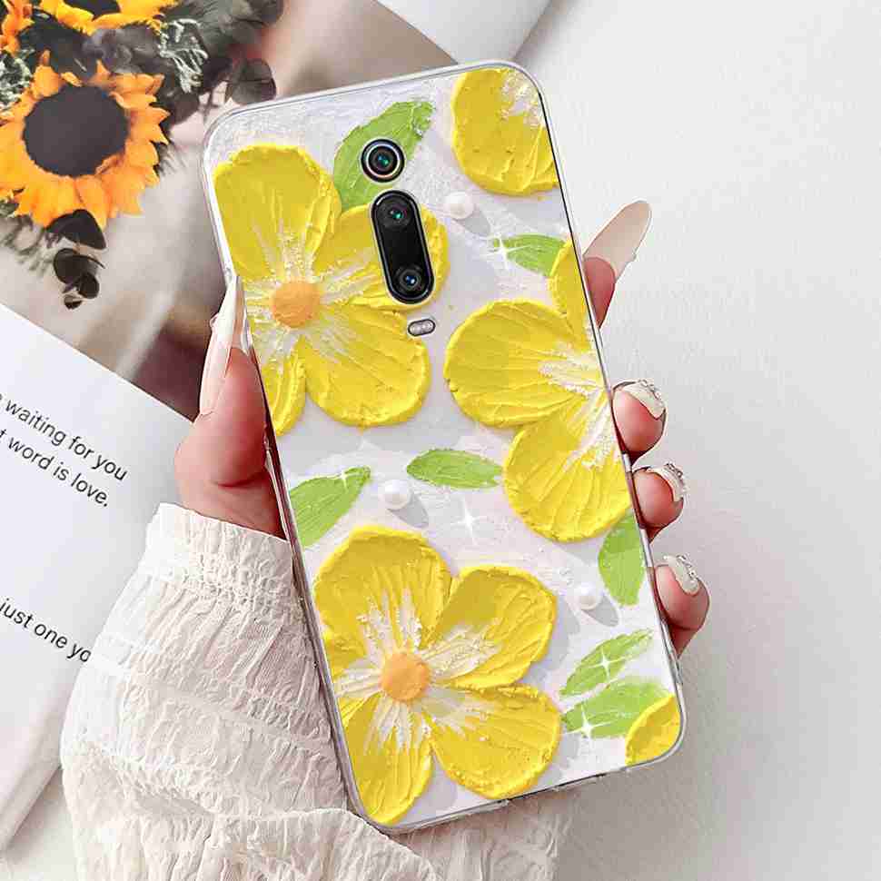 For Xiaomi Mi 9T M1903F10G Case Fashion Painting Soft Silicone TPU Cover For Xiaomi Mi 9T Mi9t 6.39" Flower Girl Phone Casing