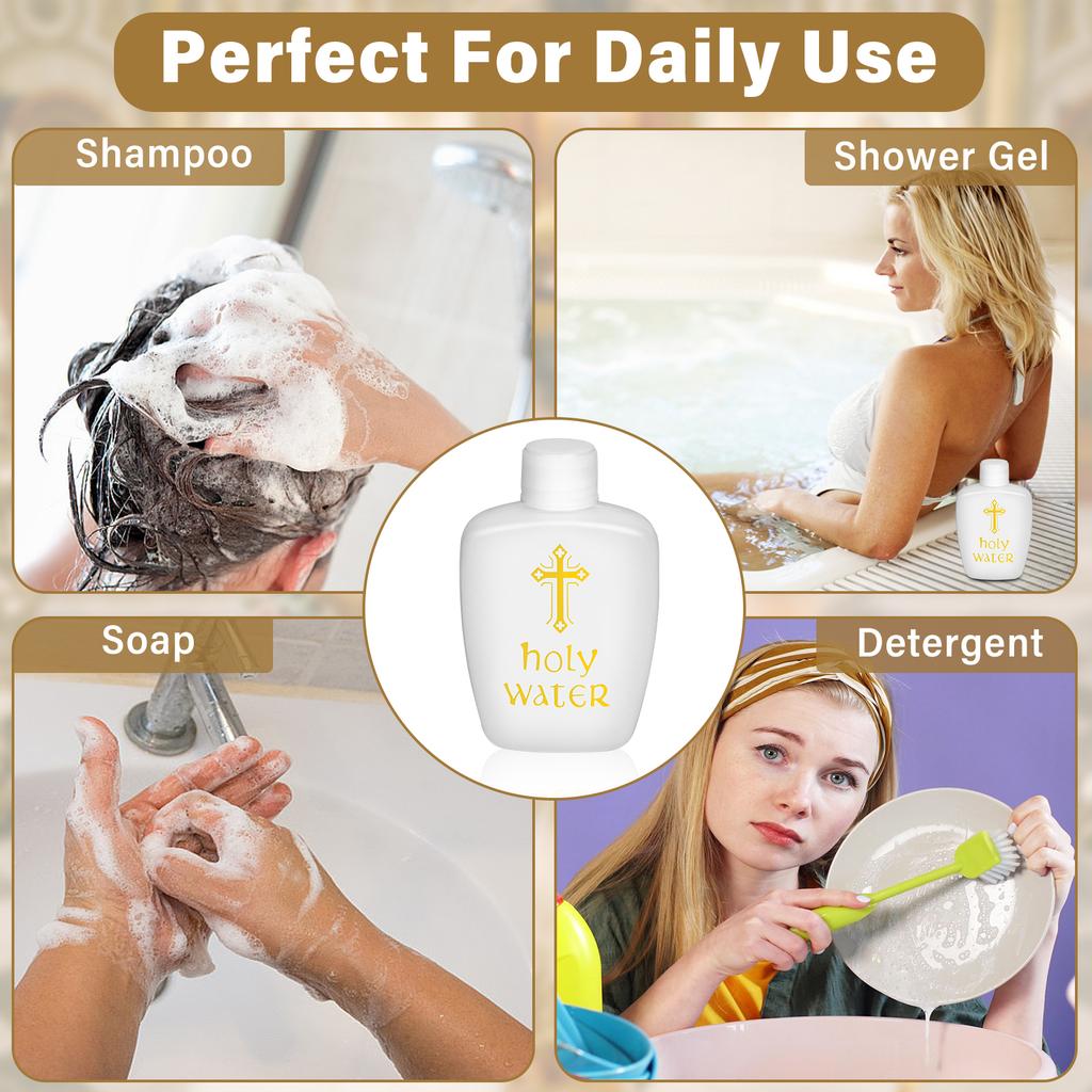 20 Pcs Holy Water Bottles 2Oz Empty Container With Gold Cross 60Ml Holy Water Plastic Bottle For Compact And Portable Holy Water