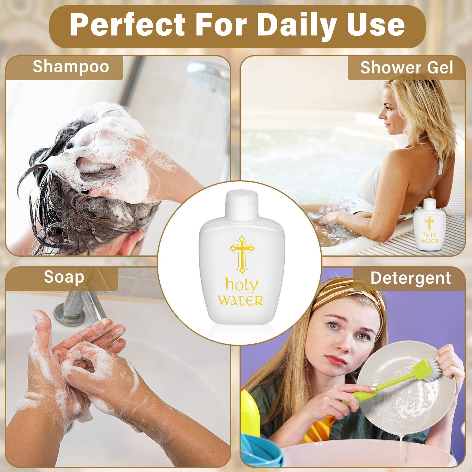 

20 Pcs Holy Water Bottles 2Oz Empty Container With Gold Cross 60Ml Holy Water Plastic Bottle For Compact And Portable Holy Water