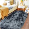 Tie Dye Light Gray Carpet Oval Fluffy Plush Bedside Mat Children's Bedroom Moisture-Proof Mat Living Room Home Decoration Rugs