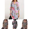 Elegant Bb Women Floral Print V-neck Big Size Tops Tunic For All Seasons