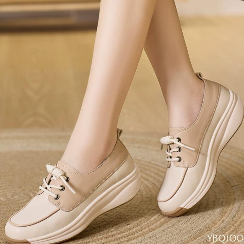 Fashion Shallow Mouth Fashionable Versatile Women's Shoes New Casual Comfortable Spring Summer Thick Heeled Shoes Simple Flats