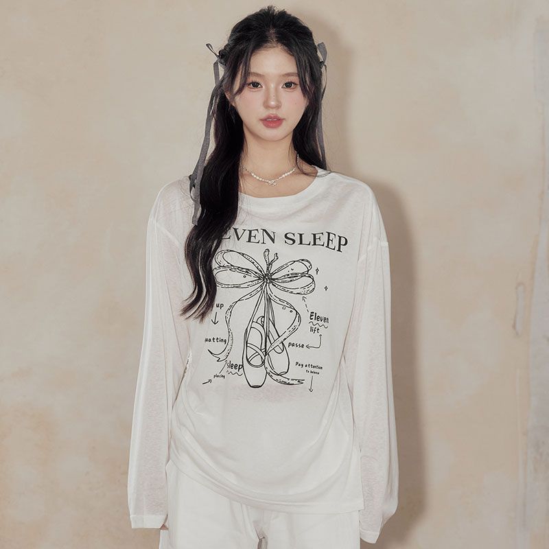 Summer New Pure Desire Style Spicy Girl Long Sleeve T-shirt Women's Thin Sunscreen Cover Shirt Slimming and slimming Unique Versatile Top