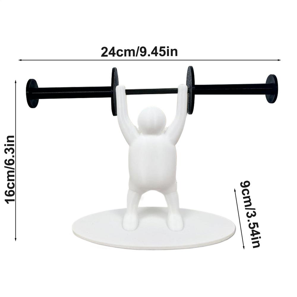 Creatieve Decoratieve Gewichtheffen Figuur Toiletpapierhouder 3D Printen van Rolpapier Beugel voor Badkamer Keuken